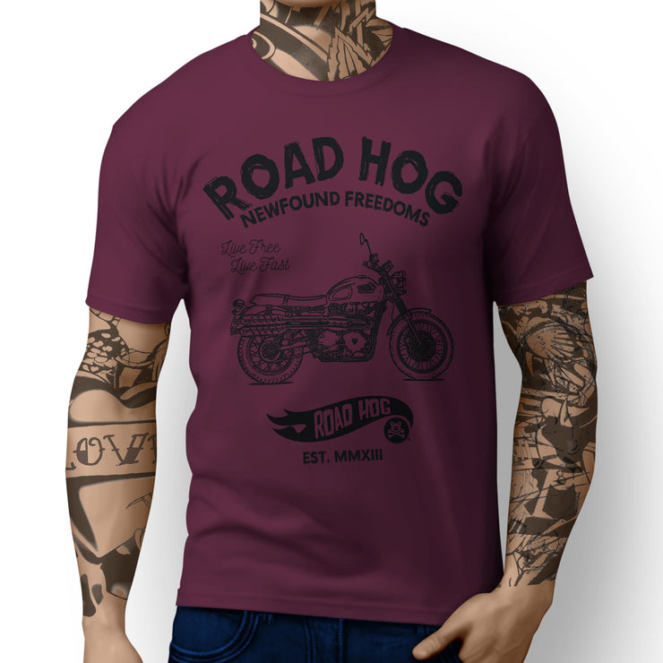 RH Freedom Art Tee aimed at fans of Triumph Scrambler 2016 Motorbike