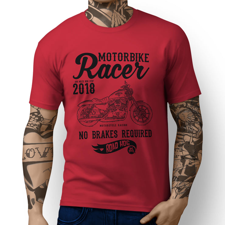 RH Racer Art Tee aimed at fans of Harley Davidson Iron 883 Motorbike
