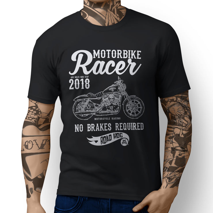 RH Racer Art Tee aimed at fans of Harley Davidson Iron 883 Motorbike