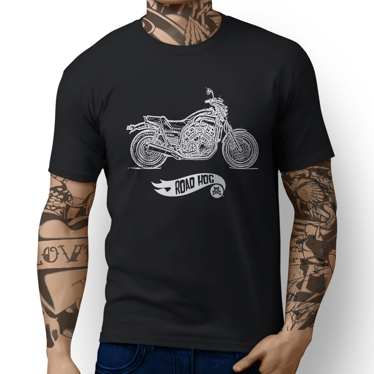 RH Simple Illustration For A Yamaha VMAX 1200 Original Motorbike Fan T-shirt