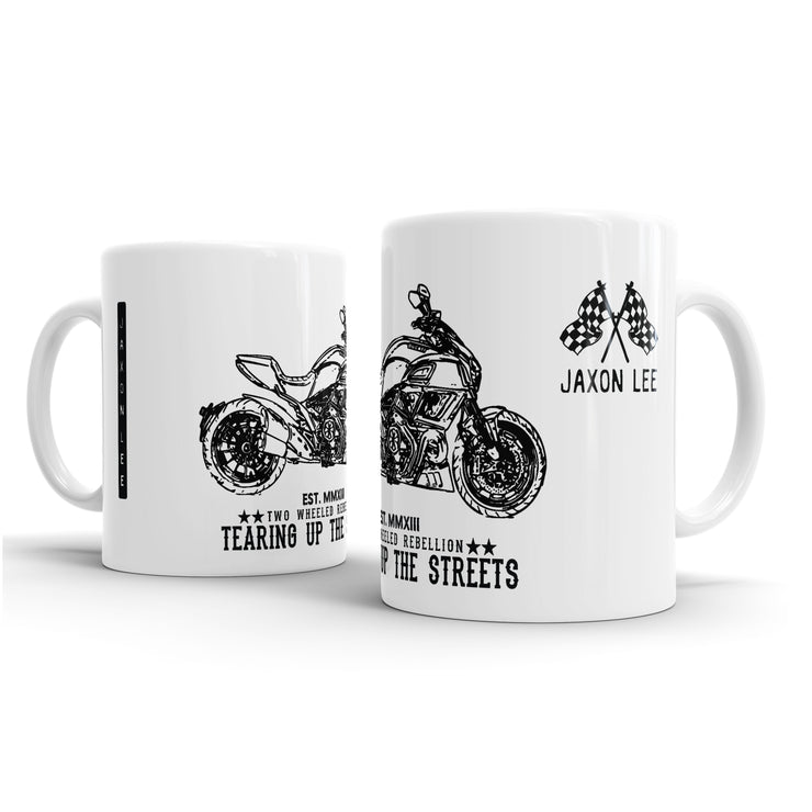 JL Illustration For A Ducati Diavel Motorbike Fan – Gift Mug