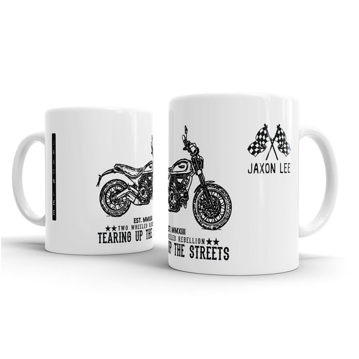 JL Illustration For A Ducati Scrambler Classic Motorbike Fan – Gift Mug