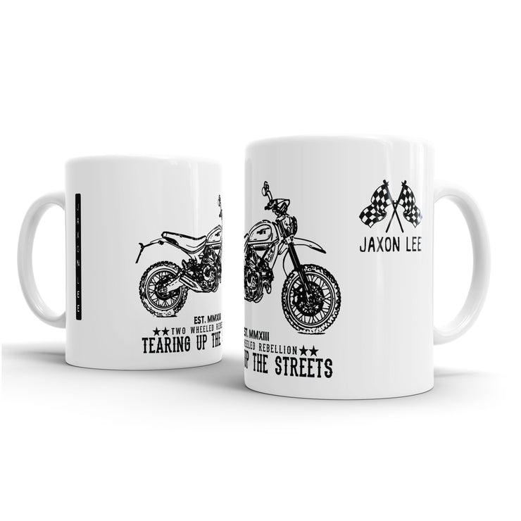 JL Illustration For A Ducati Scrambler Desert Sled Motorbike Fan – Gift Mug