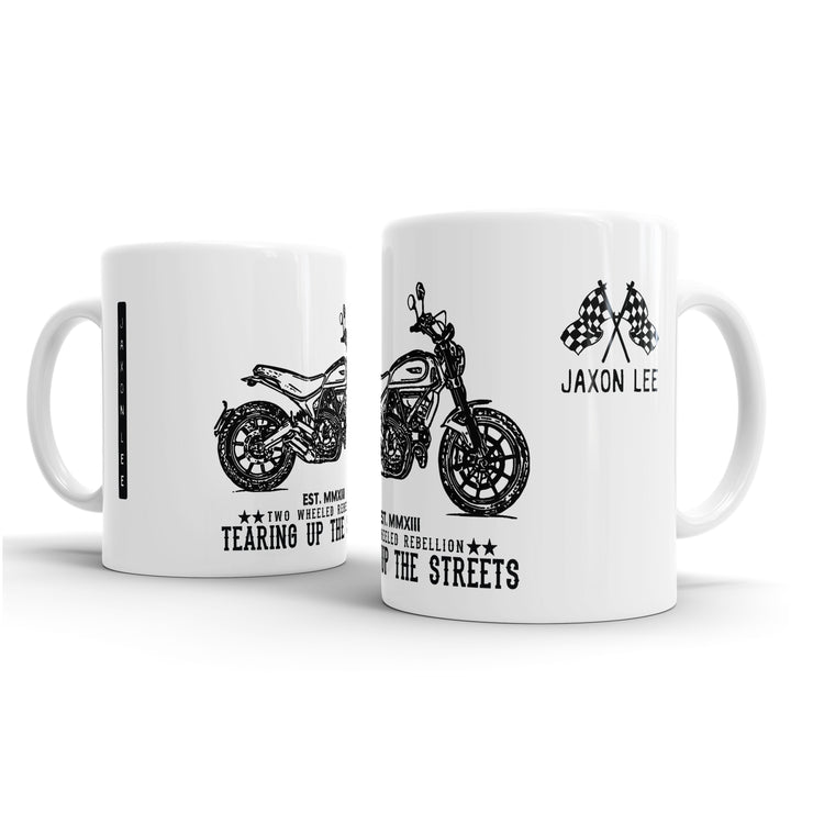 JL Illustration For A Ducati Scrambler Icon Motorbike Fan – Gift Mug