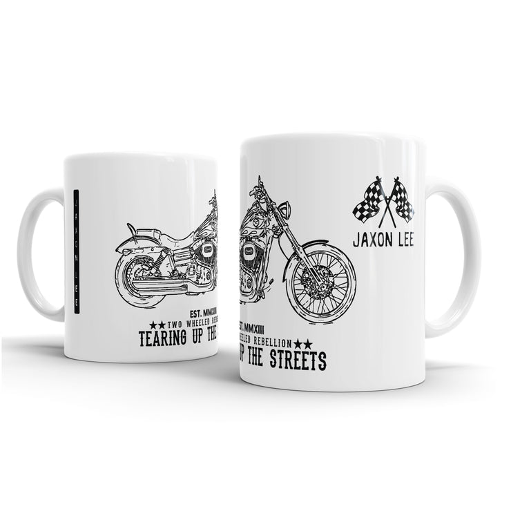 JL Art Mug aimed at fans of Harley Davidson Wide Glide Motorbike