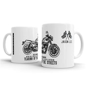 JL Art Mug aimed at fans of Triumph Bonneville T100 Motorbike