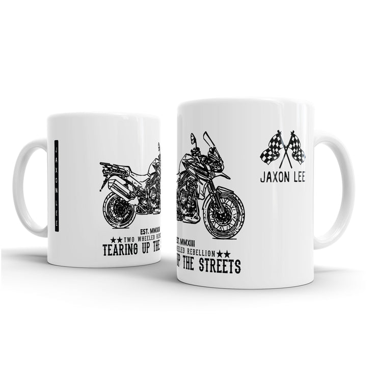 JL Triumph Tiger Explorer Spoked Wheels Motorbike Illustration – Gift Mug