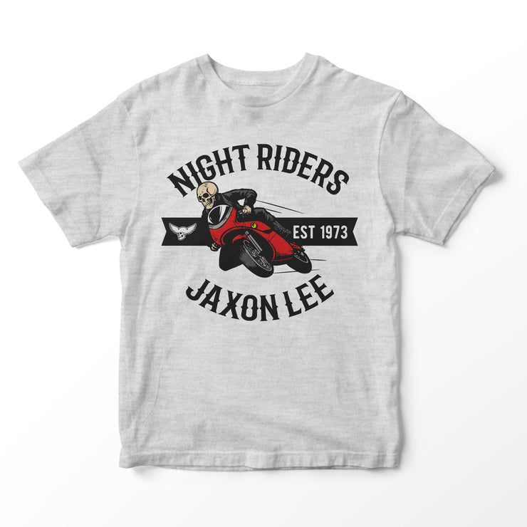 Jaxon Lee Night Riders - Skull Rider Coloured Print - T-shirt