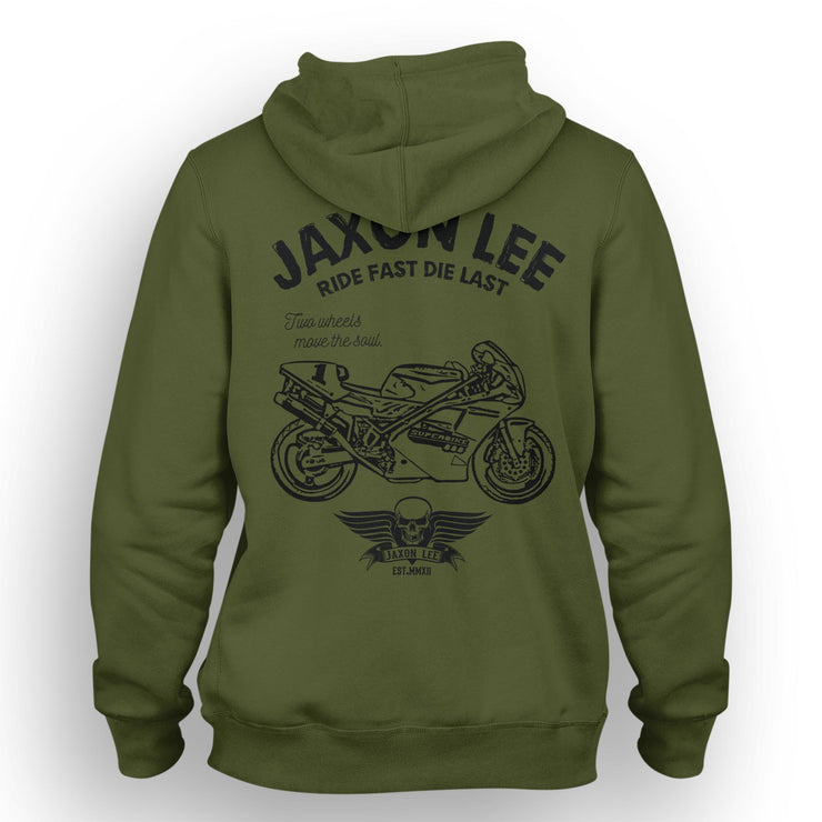 JL Ride Illustration For A Ducati Superbike 888 Motorbike Fan Hoodie