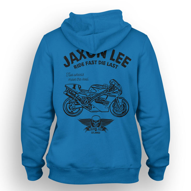 JL Ride Illustration For A Ducati Superbike 888 Motorbike Fan Hoodie