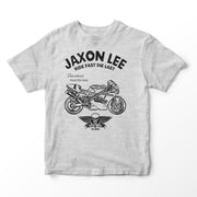 JL Ride Illustration for a Ducati Superbike 888 Motorbike fan T-shirt