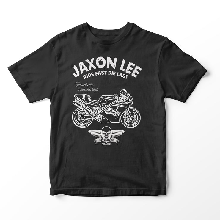 JL Ride Illustration for a Ducati Superbike 888 Motorbike fan T-shirt