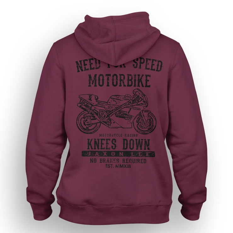 JL Speed Illustration For A Ducati Superbike 888 Motorbike Fan Hoodie