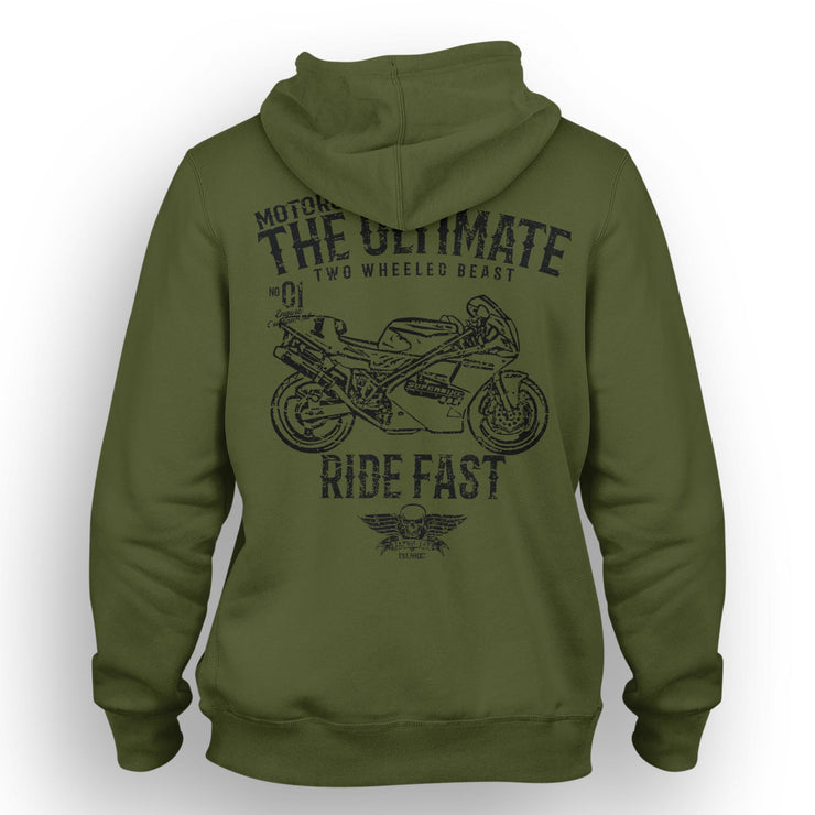 JL Ultimate Illustration For A Ducati Superbike 888 Motorbike Fan Hoodie