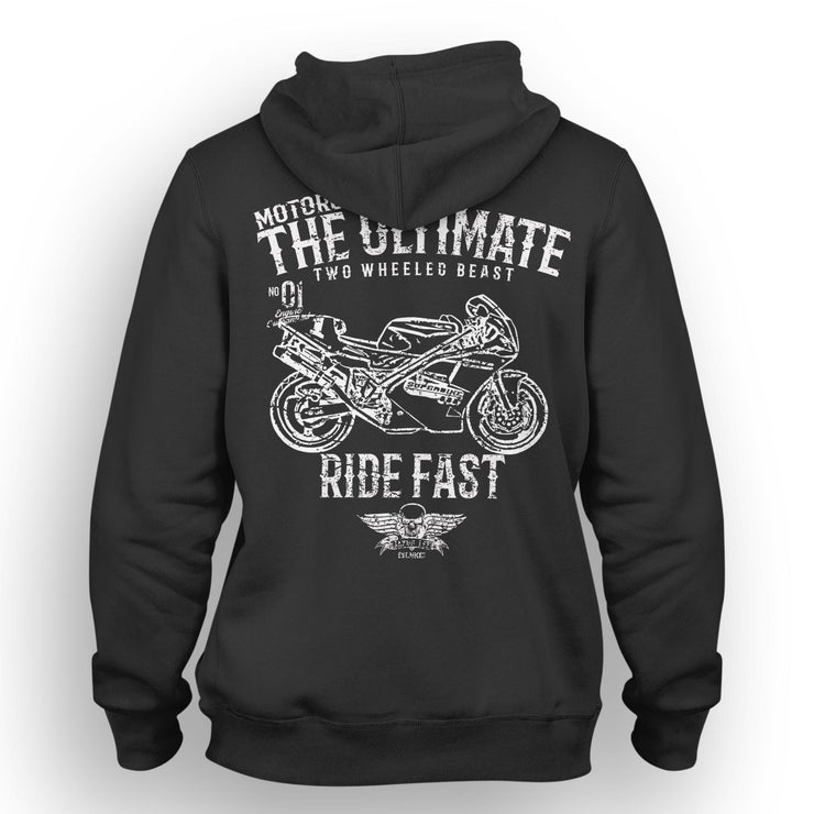 JL Ultimate Illustration For A Ducati Superbike 888 Motorbike Fan Hoodie