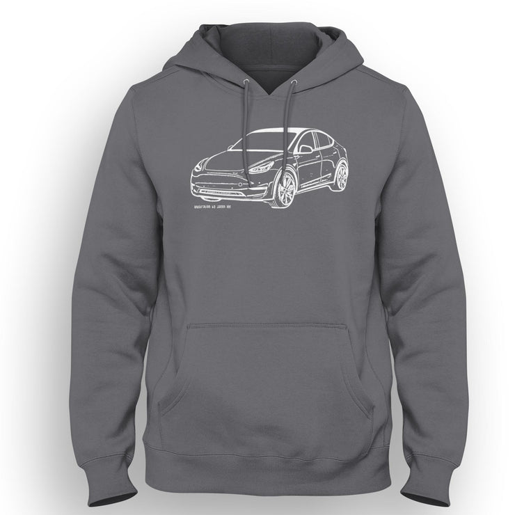 JL Illustration For A Tesla Model Y Motorcar Fan Hoodie
