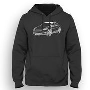 JL Illustration For A Tesla Model Y Motorcar Fan Hoodie