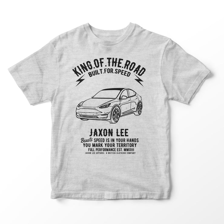 JL King Illustration for a Tesla Model Y Motorcar fan T-shirt