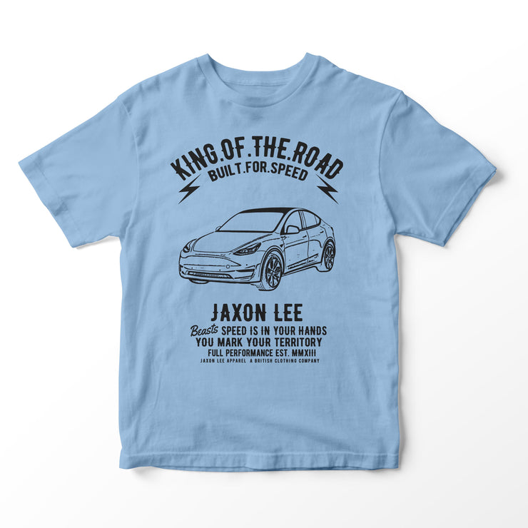 JL King Illustration for a Tesla Model Y Motorcar fan T-shirt