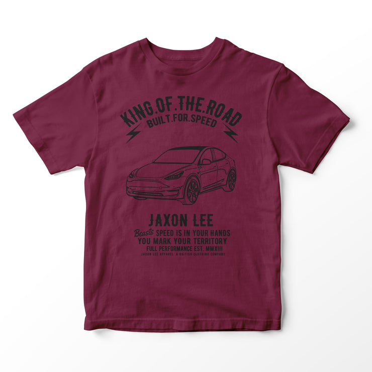 JL King Illustration for a Tesla Model Y Motorcar fan T-shirt
