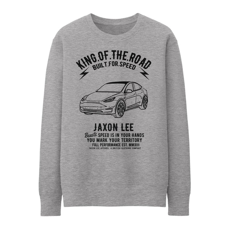JL King Illustration for a Tesla Model Y Motorcar fan Jumper