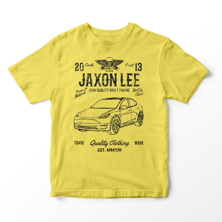 JL Soul Illustration for a Tesla Model Y Motorcar fan T-shirt