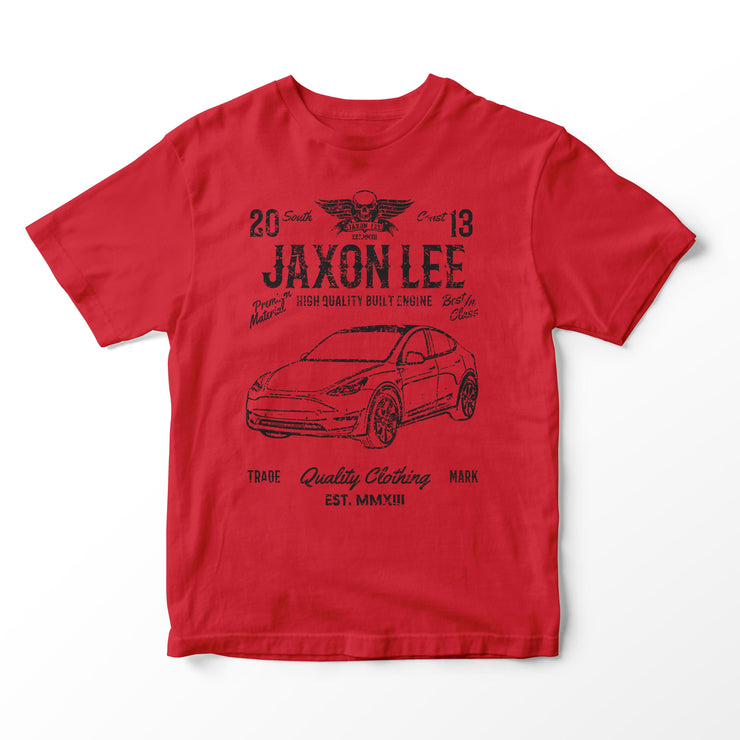 JL Soul Illustration for a Tesla Model Y Motorcar fan T-shirt