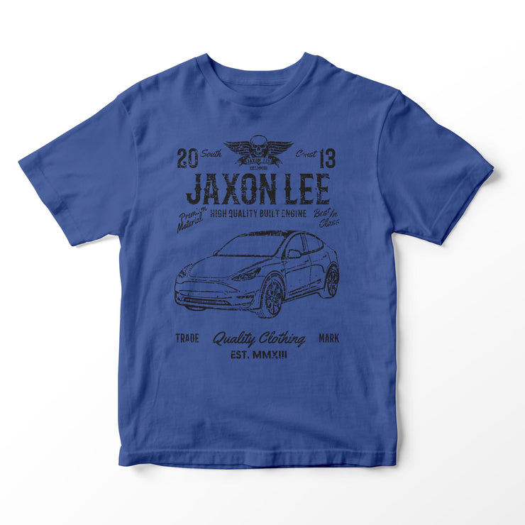 JL Soul Illustration for a Tesla Model Y Motorcar fan T-shirt