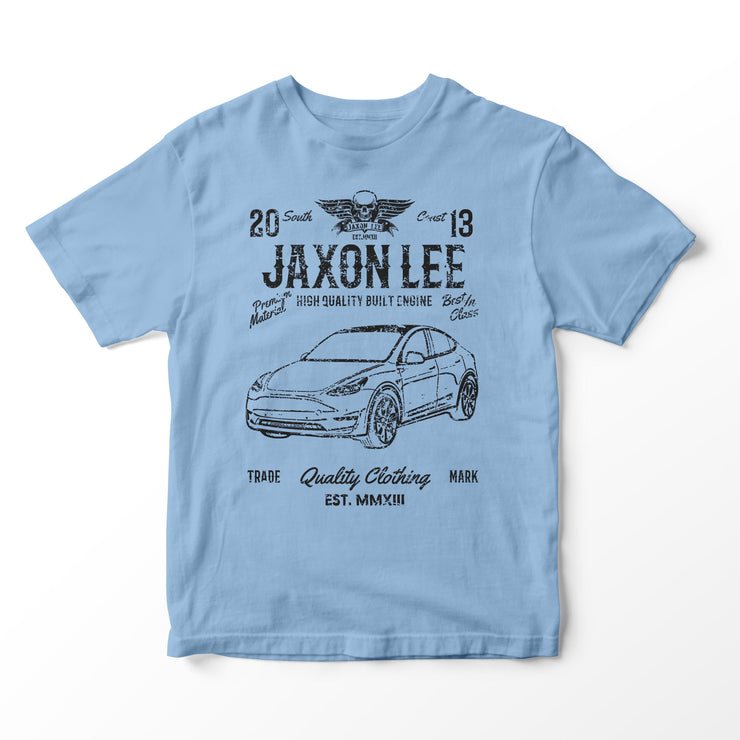 JL Soul Illustration for a Tesla Model Y Motorcar fan T-shirt