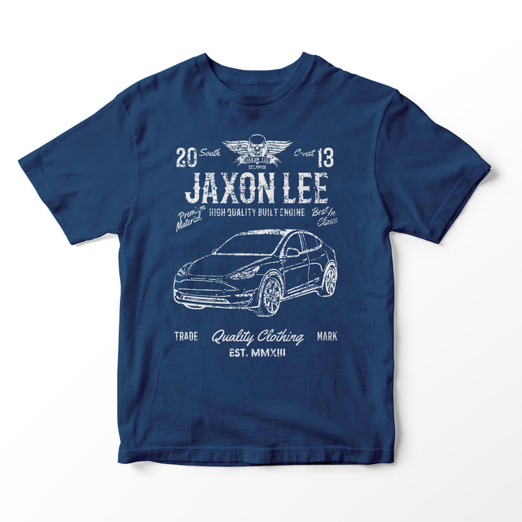 JL Soul Illustration for a Tesla Model Y Motorcar fan T-shirt