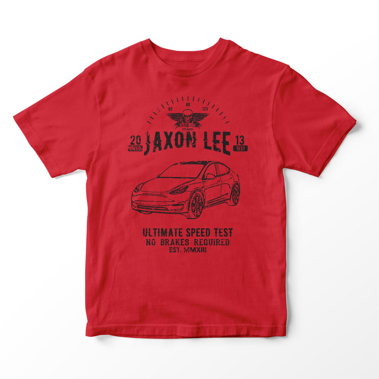 JL Speed Illustration for a Tesla Model Y Motorcar fan T-shirt