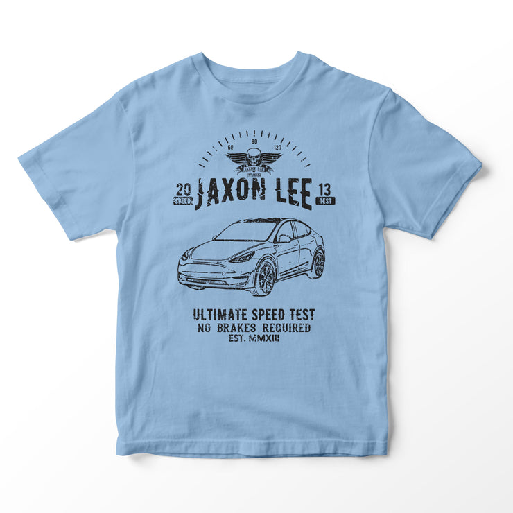 JL Speed Illustration for a Tesla Model Y Motorcar fan T-shirt