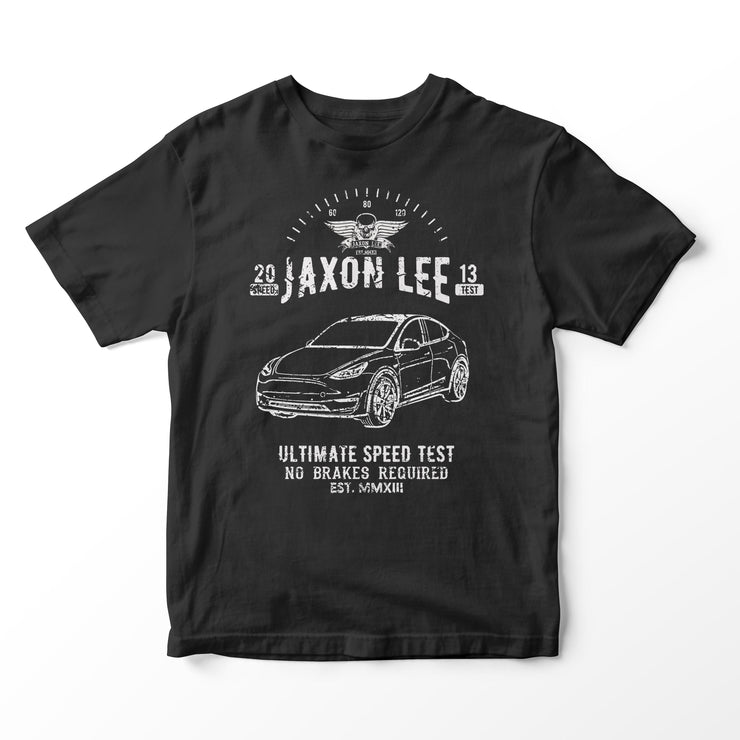 JL Speed Illustration for a Tesla Model Y Motorcar fan T-shirt