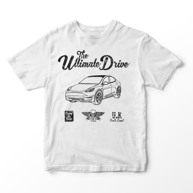 JL Ultimate Illustration for a Tesla Model Y Motorcar fan T-shirt