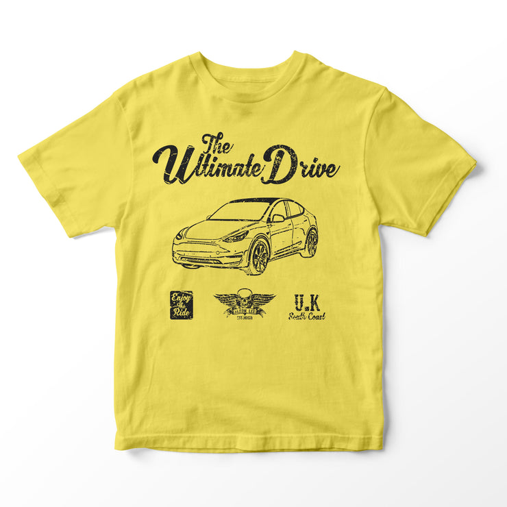 JL Ultimate Illustration for a Tesla Model Y Motorcar fan T-shirt