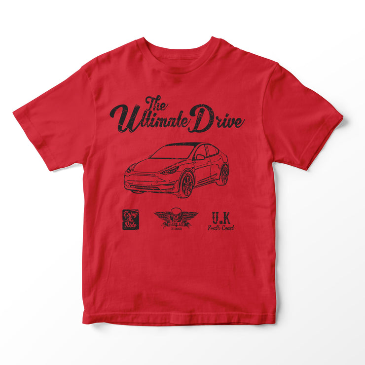 JL Ultimate Illustration for a Tesla Model Y Motorcar fan T-shirt