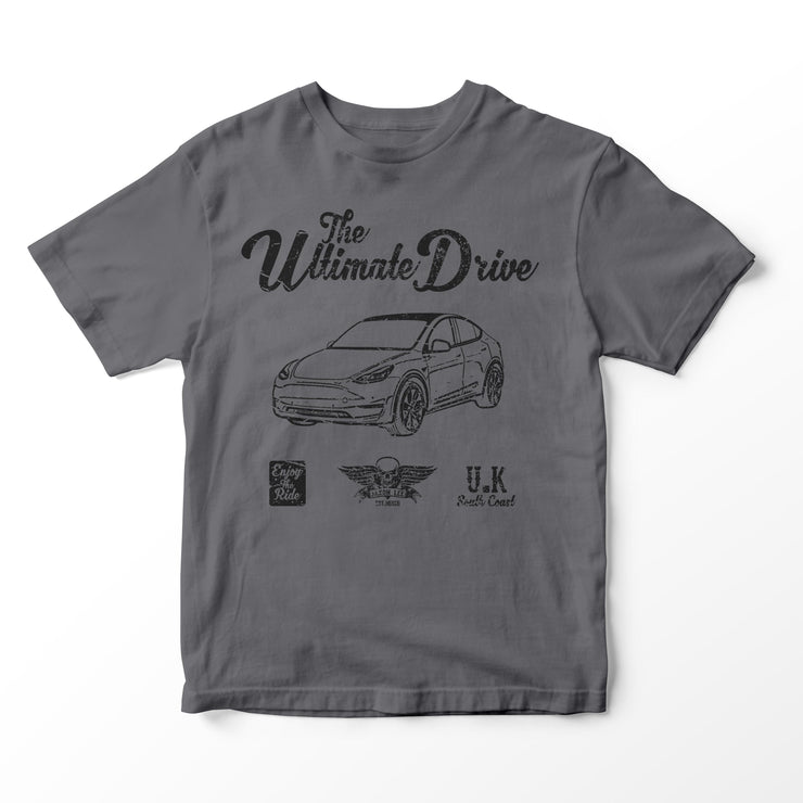 JL Ultimate Illustration for a Tesla Model Y Motorcar fan T-shirt