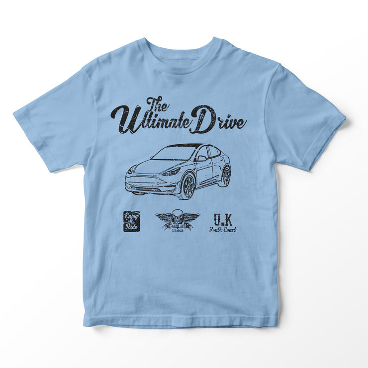 JL Ultimate Illustration for a Tesla Model Y Motorcar fan T-shirt