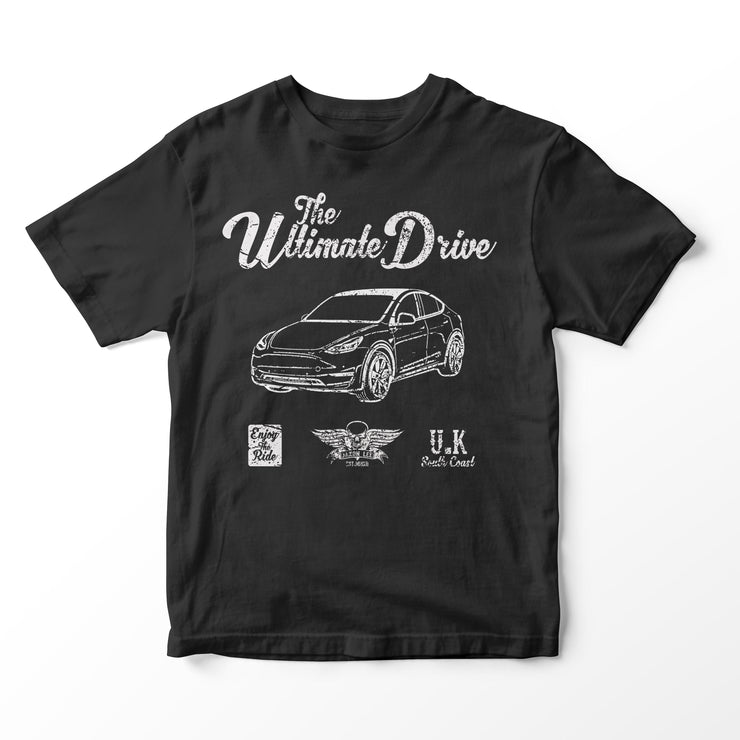 JL Ultimate Illustration for a Tesla Model Y Motorcar fan T-shirt