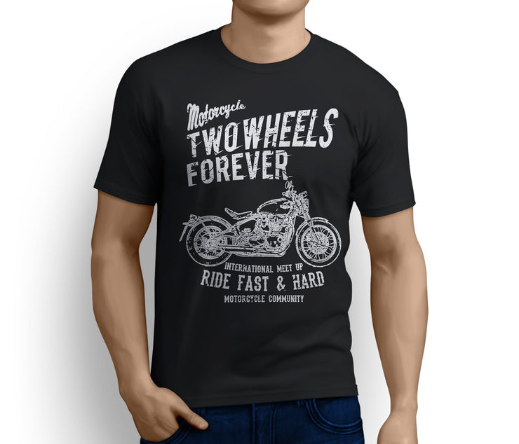 RH Triumph Art Tee aimed at fans of Bonneville Bobber 2017 Motorbike - Jaxon lee