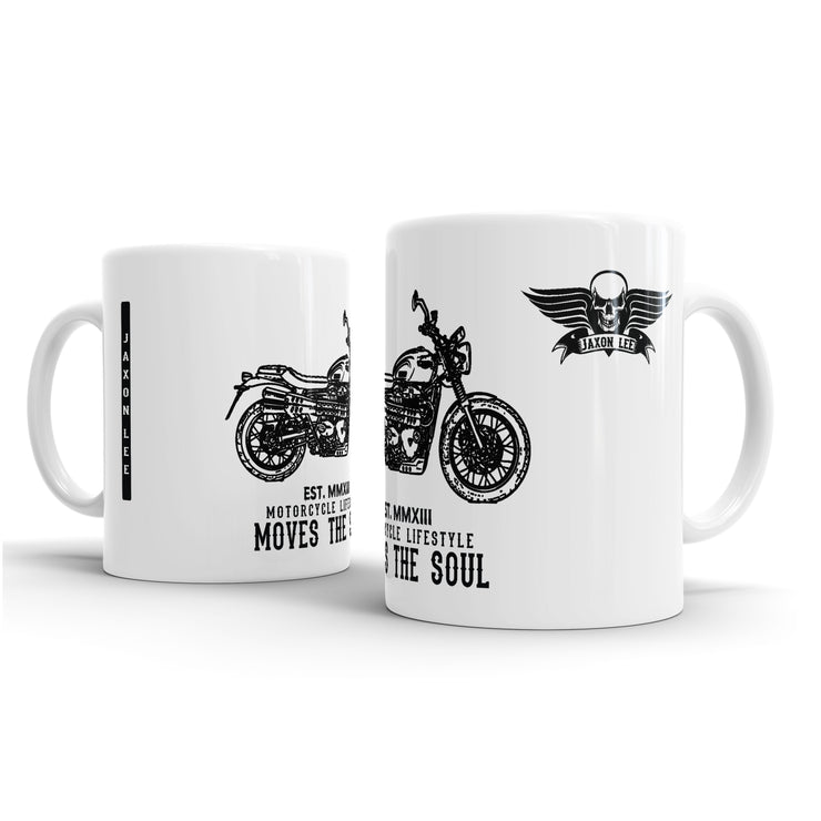 JL Triumph Street Scrambler Motorbike Illustration – Gift Mug
