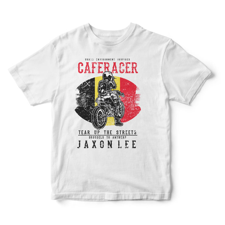 JL Tear up the Streets Belgium Cafe Racer Motorbike - T-shirt