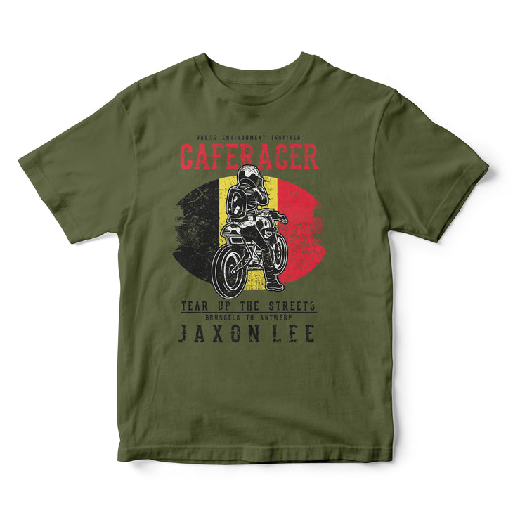 JL Tear up the Streets Belgium Cafe Racer Motorbike - T-shirt