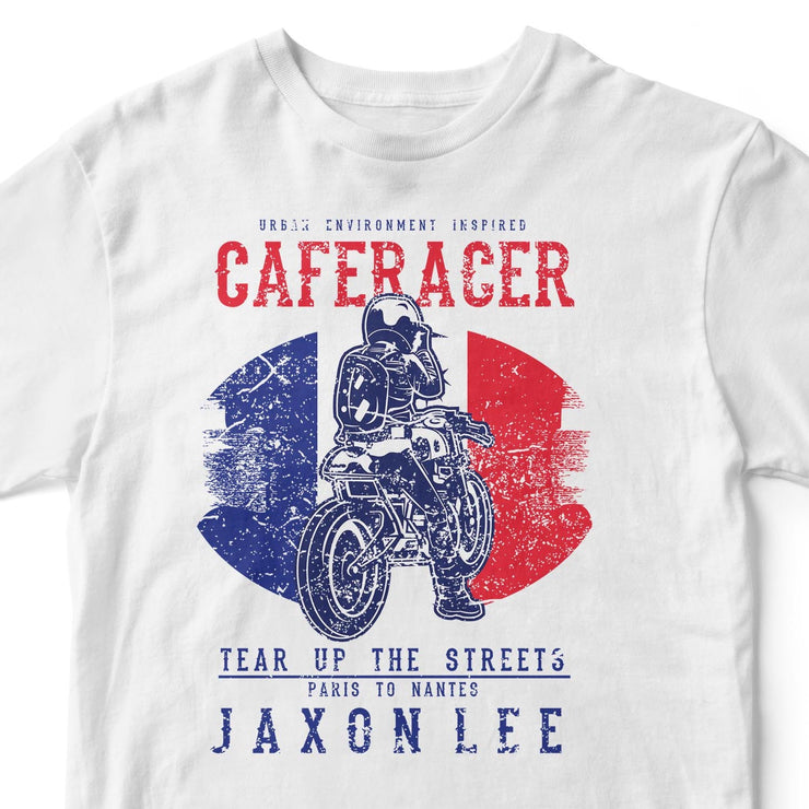 JL Tear up the Streets France Cafe Racer Motorbike - T-shirt