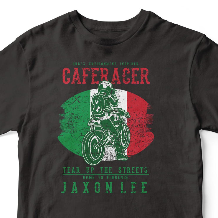 JL Tear up the Streets Italy Cafe Racer Motorbike - T-shirt