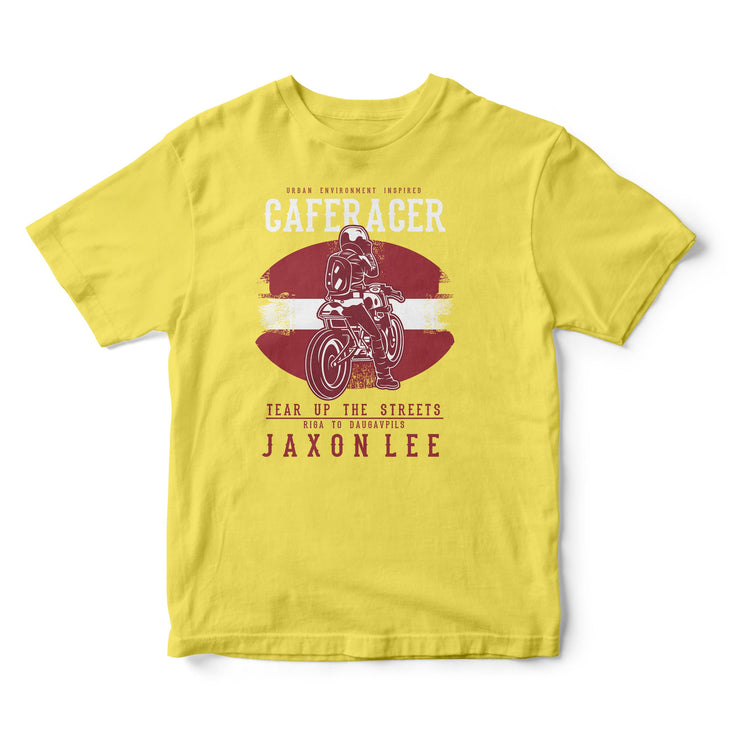 JL Tear up the Streets Latvia Cafe Racer Motorbike - T-shirt