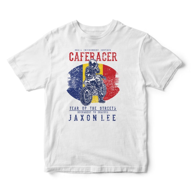 JL Tear up the Streets Romania Cafe Racer Motorbike - T-shirt