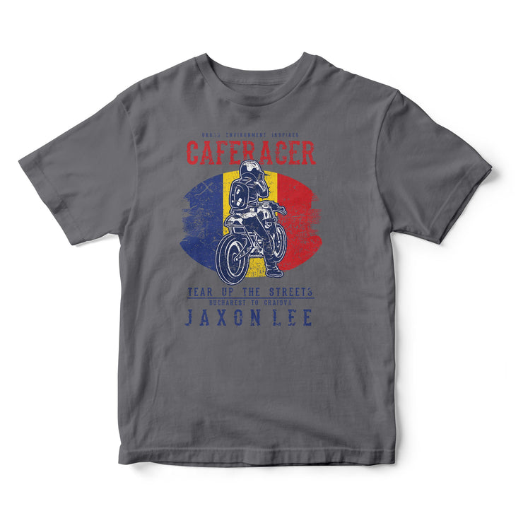 JL Tear up the Streets Romania Cafe Racer Motorbike - T-shirt