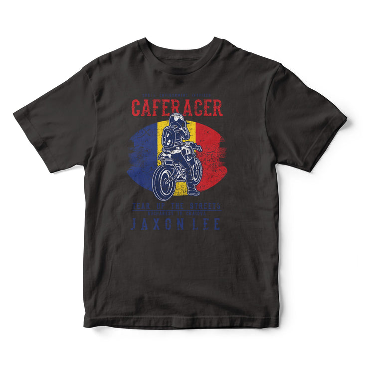 JL Tear up the Streets Romania Cafe Racer Motorbike - T-shirt