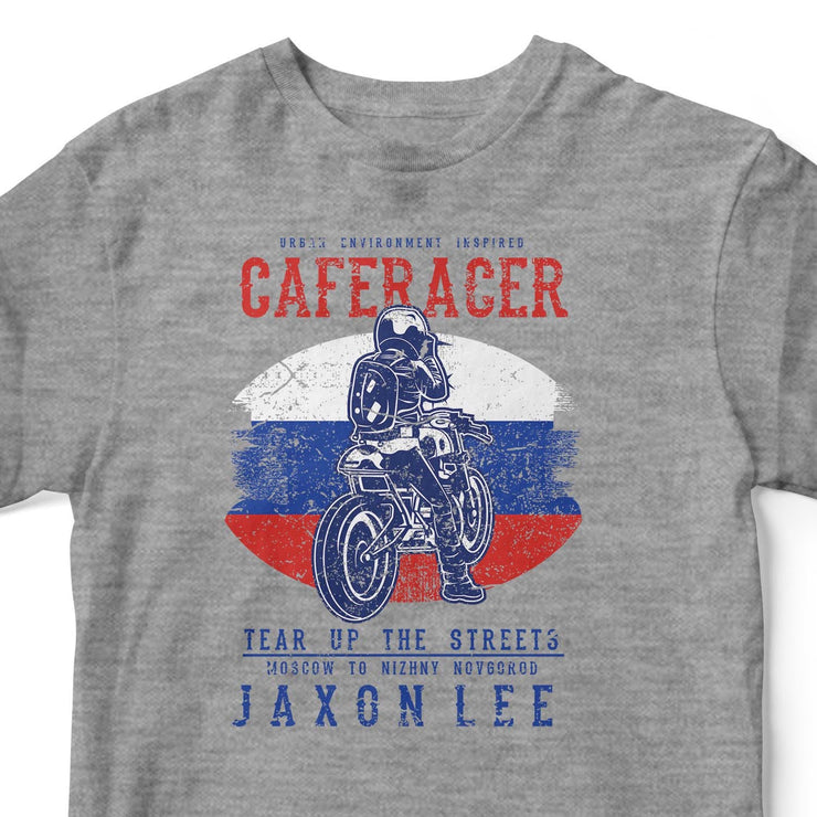 JL Tear up the Streets Russia Cafe Racer Motorbike - T-shirt